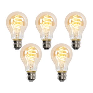 Sada 5 inteligentných LED žiaroviek E27 A60 zlatá 4W 270lm 1800-3000K