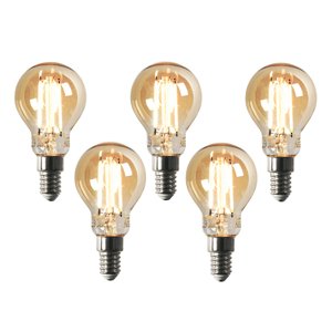 Sada 5 ks Smart E14 stmievateľná v Kelvinovej LED lampe P45 goldline 4,9W 470 lm 1800-4000K