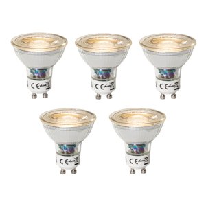 Sada 5 ks GU10 dimbare LED lamp 3W 200 lm 2700K