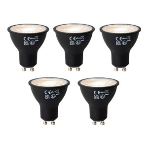 Sada 5 ks GU10 dimabre LED lamp zwart 6W 500 lm 3000K