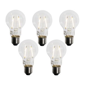 Sada 5 ks E27 LED žiarovka A60 Lux senzor 2,5W 250lm 2200K