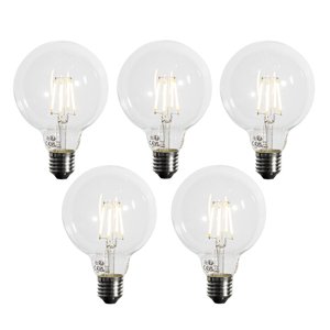 Sada 5 ks E27 3-stupňová stmievateľná LED žiarovka G95 4W 450lm 3000K