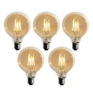 Sada 5 ks Stmievateľná LED žiarovka E27 G95 5W 450lm 2700K