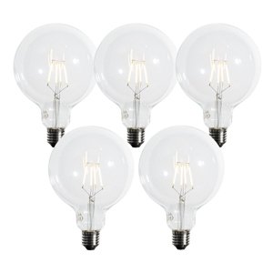 Sada 5 E27 3-stupňových stmievateľných LED žiaroviek so špirálovým vláknom G125 4W 450 lm 2700K