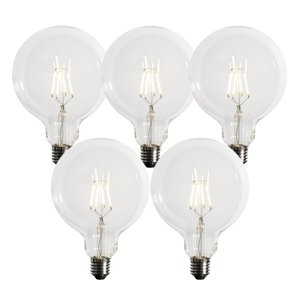 Sada 5 ks Stmievateľná LED žiarovka E27 G125 5W 450lm 3000K