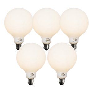 Sada 5 ks E27 3-stupňová stmievateľná LED žiarovka opálové sklo G125 4W 450lm 3000K