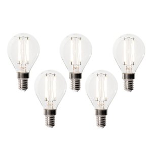 Sada 5 stmievateľných LED žiaroviek E14 P45 z číreho skla 3W 250 lm 3000K