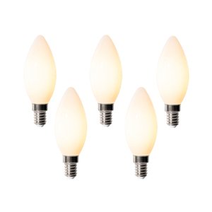 Sada 5 stmievateľných LED žiaroviek E14 B35 Opál 4W 400 lm 2200K