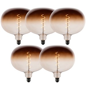 Sada 5 stmievateľných LED žiaroviek E27 G220 hnedá 4,9W 130 lm 1800K