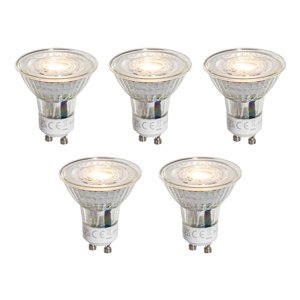 Set van 5 GU10 50mm dimbare LED lampen helder 4.9W 500 lm 2700K