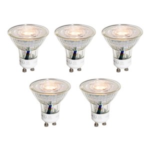 Set van 5 GU10 50mm LED lampen helder 3W 200 lm 2200K