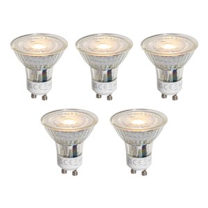 Set van 5 GU10 50mm LED lampen helder 1W 80 lm 2200K