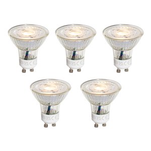 Set van 5 GU10 50mm 3-staps dimbaar in Kelvin LED lampen helder 4.5W 380 lm 2000-2700K