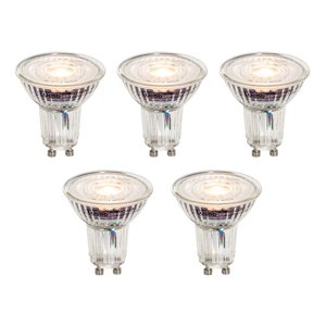 Set van 5 GU10 50mm dimbare LED lampen helder 4.9W 430 lm 2700K