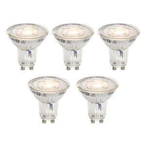 Set van 5 GU10 50mm dimbaar in Kelvin LED lampen helder 4.9W 400 lm 2200-3000K