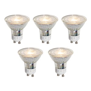 Set van 5 GU10 50mm dimbare LED lampen helder 4.5W 365 lm 2700K