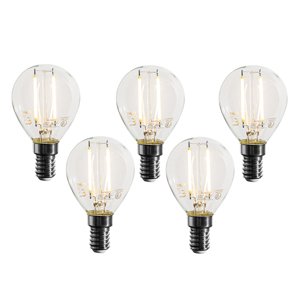 Sada 5 stmievateľných LED žiaroviek E14 P45 číra 3W 250 lm 2700K