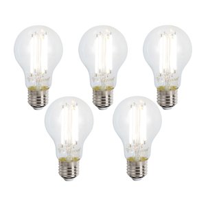 Sada 5 ks Inteligentné stmievateľné LED žiarovky E27 A60 číre 7W 806lm 2700-6500K