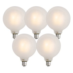 Sada 5 ks Inteligentné stmievateľné LED žiarovky E27 G125 matné 7W 806lm 2700-6500K