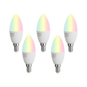 Sada 5 ks Stmievateľné LED žiarovky E14 C37 Opal 4,9 W 470 lm 2700-6500 K