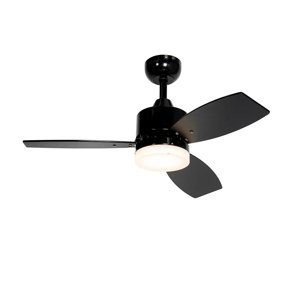 Vonkajší stropný ventilátor čierny 91,3 cm vrátane LED stmievateľný s diaľkovým ovládaním IP44 - Toledo