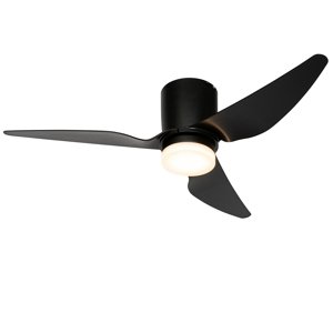 Stropný ventilátor čierny 123 cm vrátane LED stmievateľný s diaľkovým ovládaním - Patty