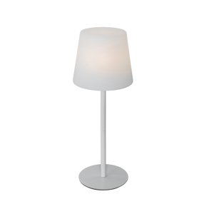 Nabíjateľná stolná lampa biela vrátane LED a stmievača IP54 - Jude