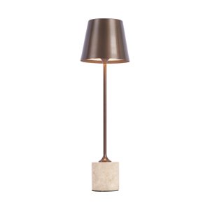 Moderná stolná lampa tmavý bronz 37 cm vrátane LED stmievateľná IP54 nabíjateľná - Topi