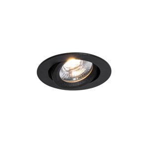 Zástenný bodový reflektor čierny sklopný 8,2 cm vrátane stmievateľného LED s krytím IP54 Ultra Slim - Pupil