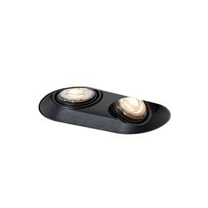 Okrúhle zapustené bodové svetlo čierne GU10 50 mm 2-svetlo - Hubs