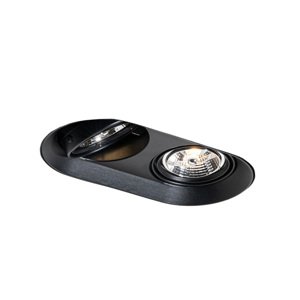 Okrúhle zapustené bodové svetlo čierne GU10 70 mm 2-svetlo - Hubs