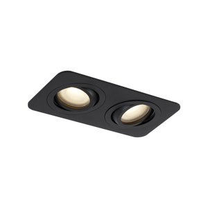 Zaoblené zapustené bodové svietidlo čierne GU10 50 mm otočné a naklápacie IP44 2-svetlá - Alberto
