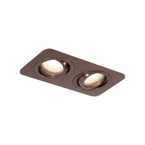 Zaoblené zapustené bodové svietidlo tmavý bronz GU10 50 mm otočné a naklápacie IP44 2-svetlá - Alberto