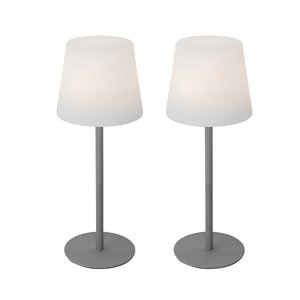 Set van 2 tafellampen grijs oplaadbaar 40 cm IP54 - Jude