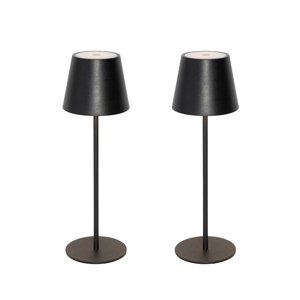 Sada 2 stolových lamp čiernych so stmievačom a nabíjateľných - Murdock