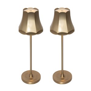 Set van 2 retro tafellampen rose goud oplaadbaar IP44 - Granny