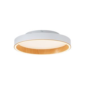 Dizajnové stropné svietidlo biele s drevom 40 cm vrátane LED 3-stupňového spínača - Ingo