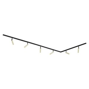 Modern railsysteem met 6 spots beige met zwart 1-fase - Slimline Uzzy