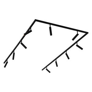 Modern railsysteem met 10 spots zwart 1-fase - Slimline Uzzy