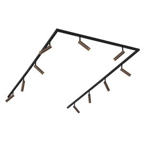 Modern railsysteem met 10 spots brons 1-fase - Slimline Uzzy