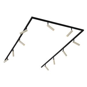 Modern railsysteem met 10 spots beige met zwart 1-fase - Slimline Uzzy