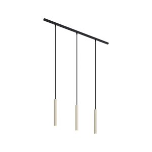 Modern railsysteem met 3 hanglampen zwart 1-fase - Slimline Keno