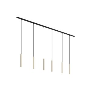 Modern railsysteem met 6 hanglampen zwart 1-fase - Slimline Keno