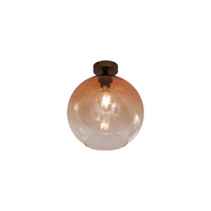 Art Deco stropné svietidlo tmavý bronz s jantárovým sklom - Sandra