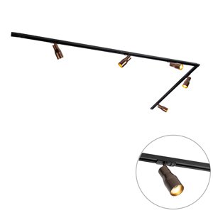 Moderný koľajnicový systém s 5 bodovými svetlami tmavý bronz 1-fázový - Iconic Kohua