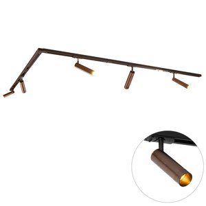 Moderný koľajnicový systém s 5 reflektormi tmavá bronz 1-fázový GU10 35 mm - Iconic Jeana Luxe