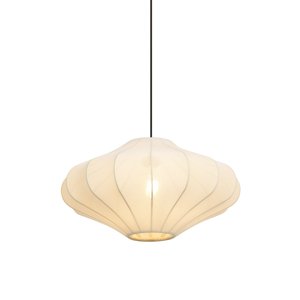 Japandi závesná lampa béžová s látkovým tienidlom 50cm - Plu