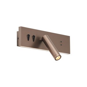 Nástenná lampa bronzová nastaviteľná s USB-C vrátane LED - Modric