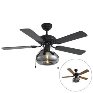 Stropný ventilátor čierny 107,5 cm s ťahovým spínačom - Mistral Busa