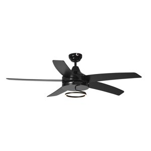 Stropný ventilátor čierny 132 cm vrátane LED s diaľkovým ovládaním - Cool Anello